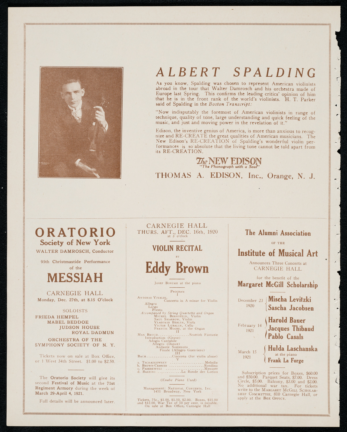Boston Symphony Orchestra, December 4, 1920, program page 2