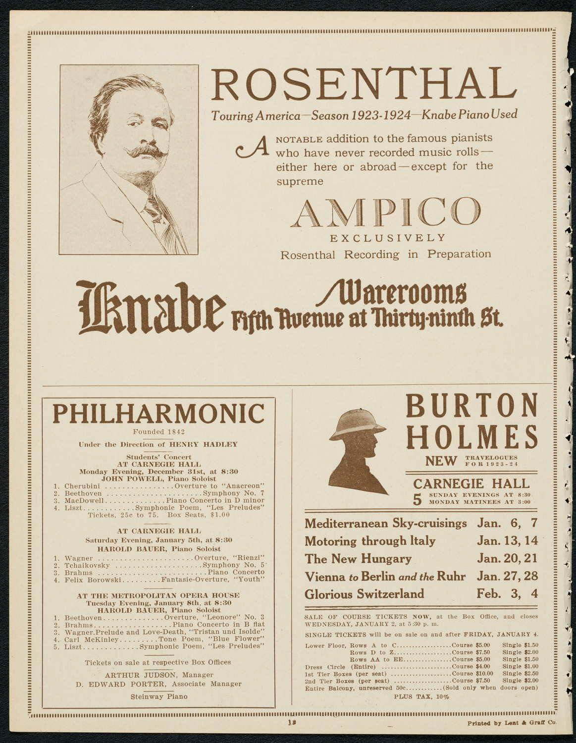 New York Philharmonic, December 30, 1923, program page 12