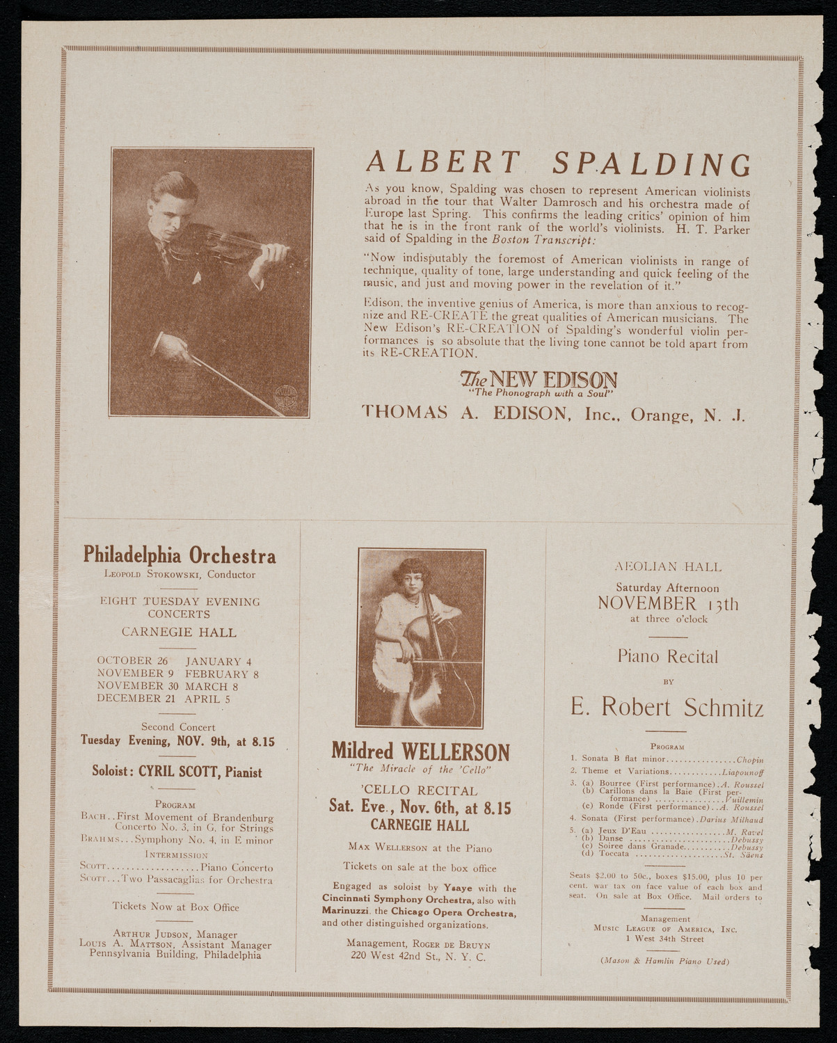 Boston Symphony Orchestra, November 6, 1920, program page 2