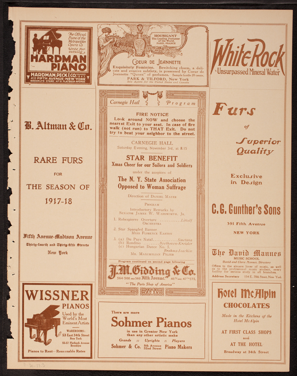 Benefit: N.Y. State Association Opposed to Woman Suffrage, November 3, 1917, program page 5