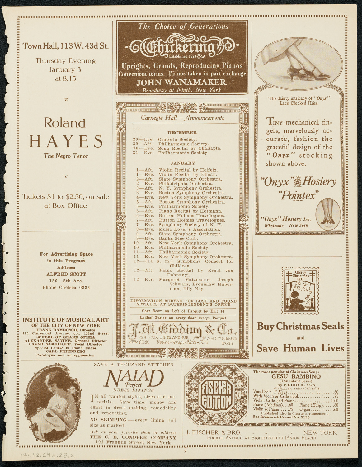 Symphony Concert for Young People, December 29, 1923, program page 3