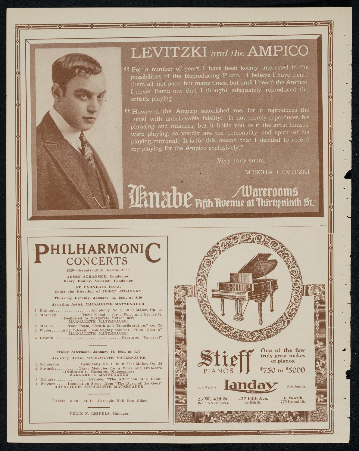 National Symphony Orchestra, January 11, 1921, program page 12