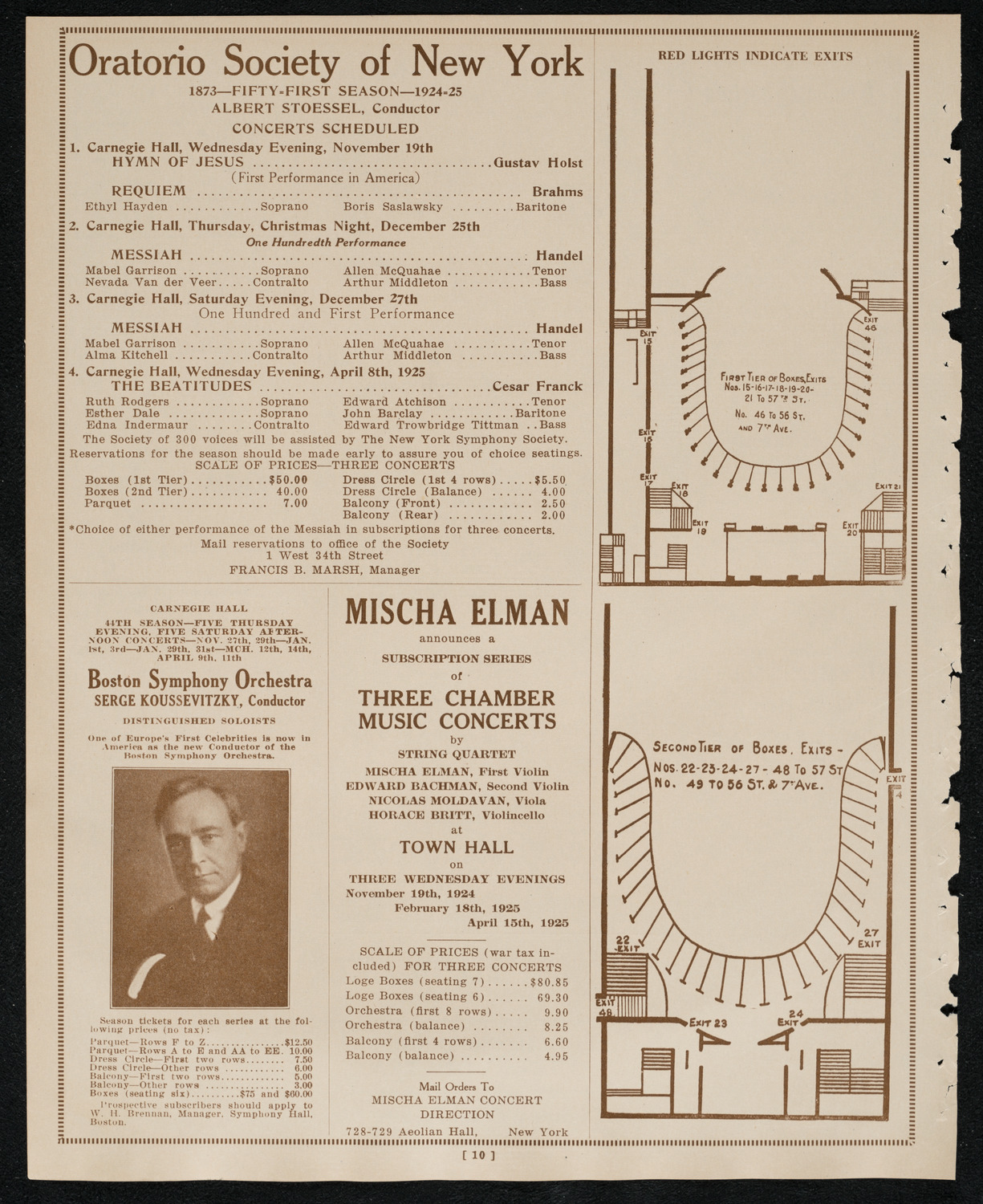 Philadelphia Orchestra, November 4, 1924, program page 10