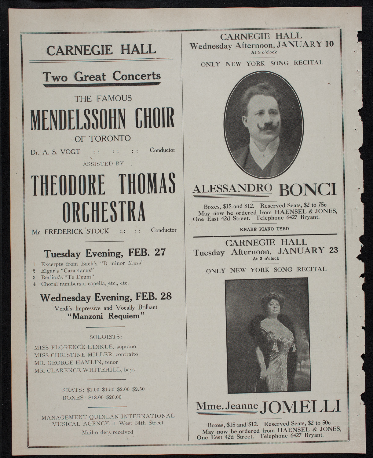 Harold Bauer, Piano, December 12, 1911, program page 10