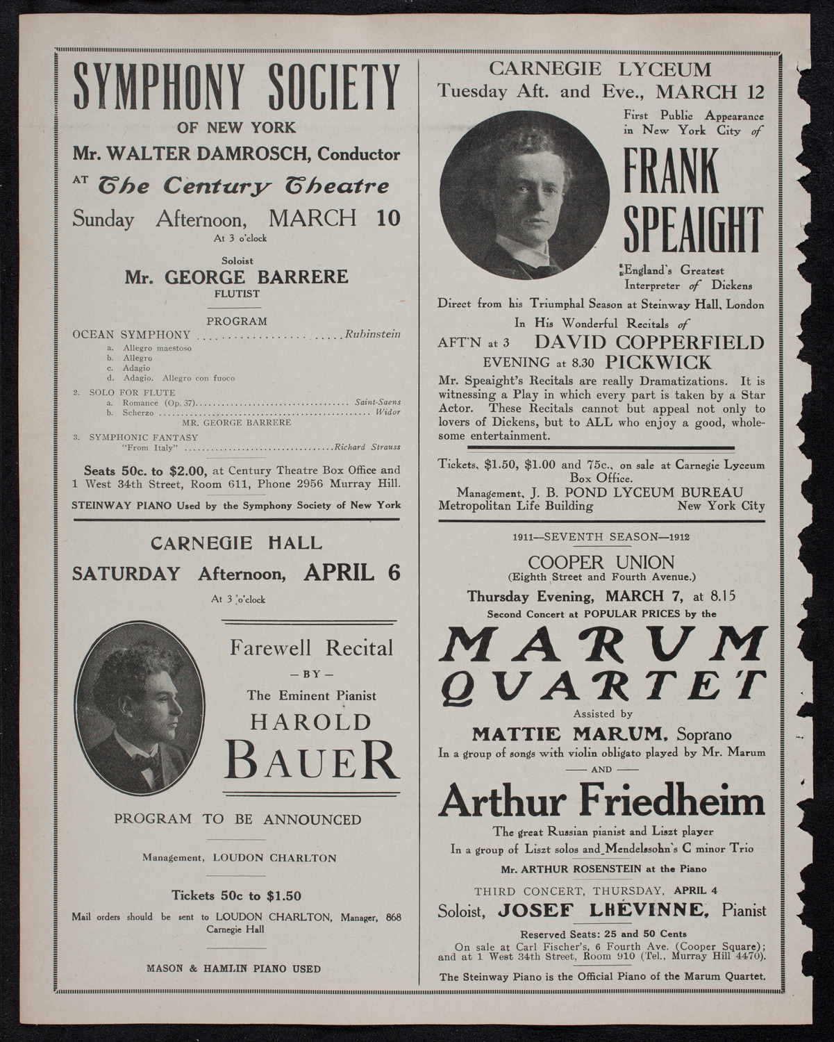 Musical Art Society of New York, March 5, 1912, program page 10