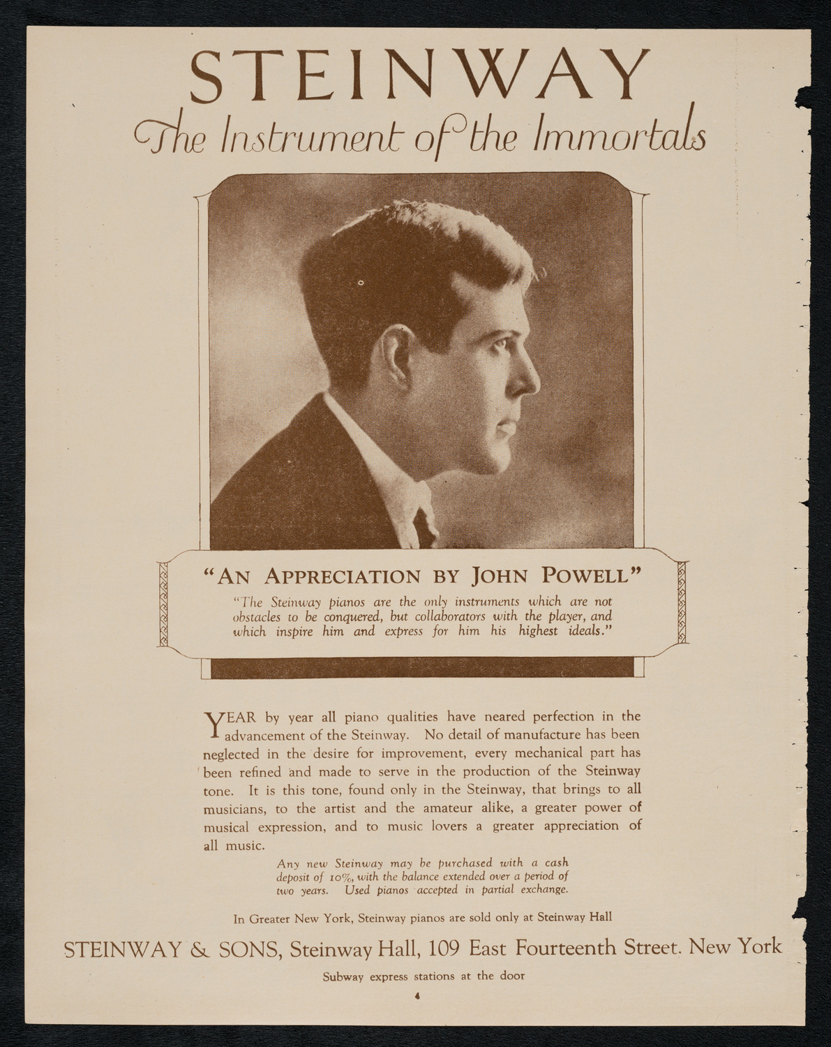 New York Philharmonic, March 28, 1923, program page 4