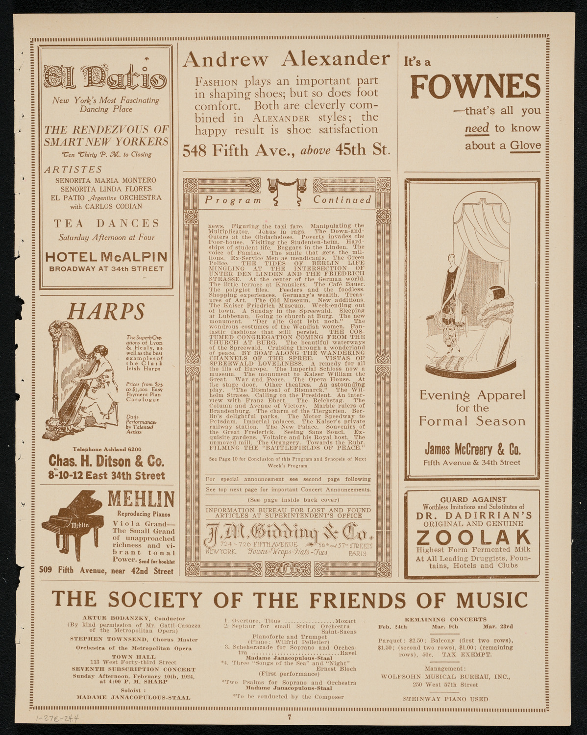 Burton Holmes Travelogue: Vienna to Berlin and the Ruhr, January 27, 1924, program page 7