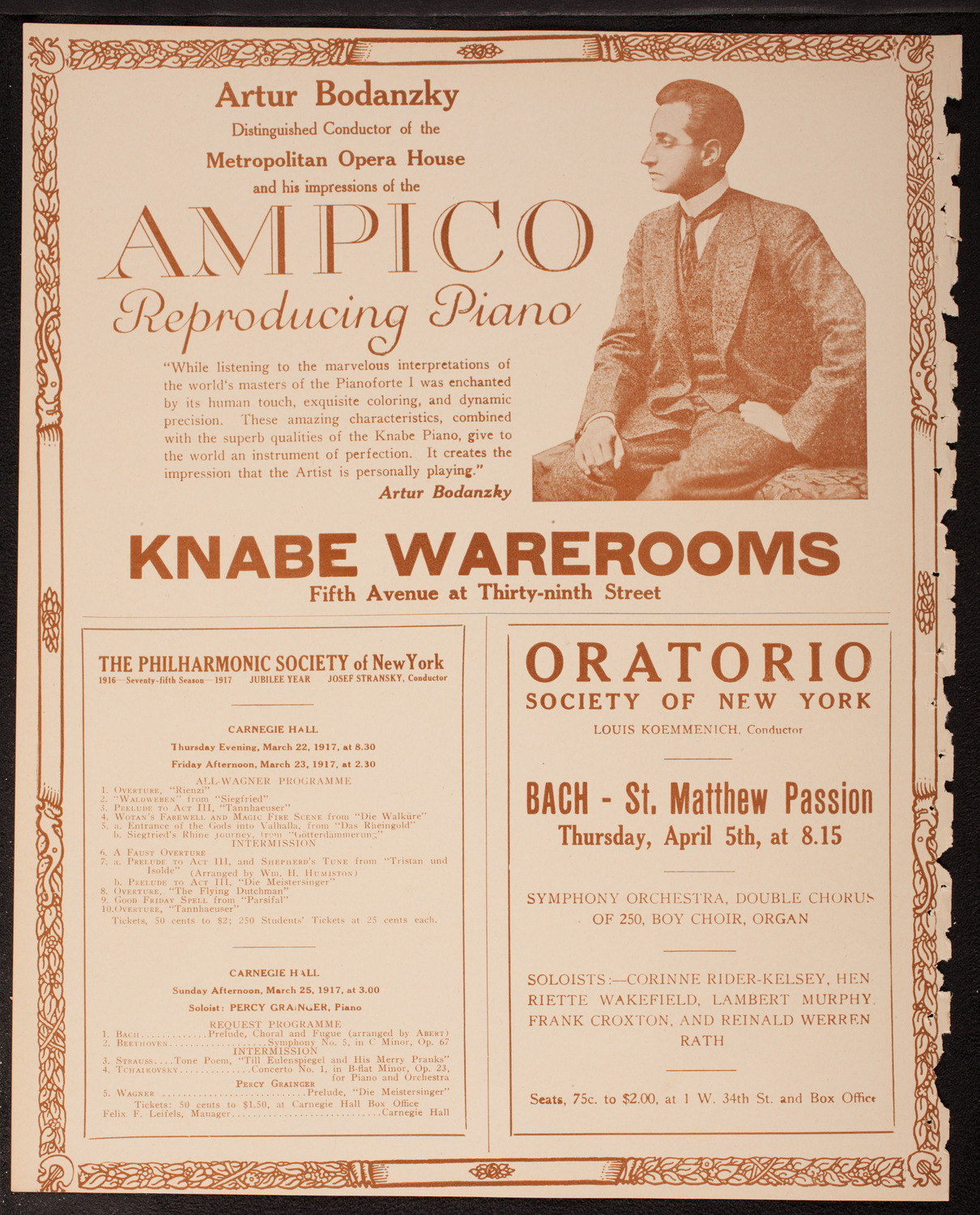 Boston Symphony Orchestra, March 15, 1917, program page 12