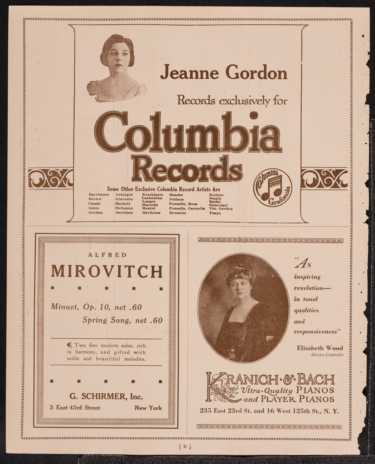 Sergei Rachmaninoff, Piano, December 4, 1921, program page 6