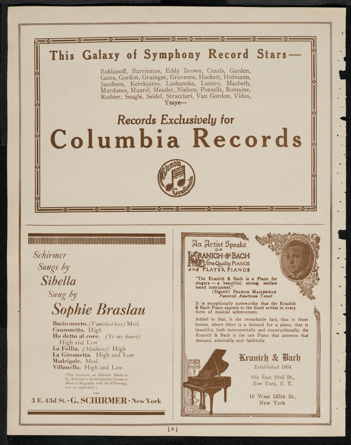 Rudolph Bochco, Violin, April 14, 1921, program page 6