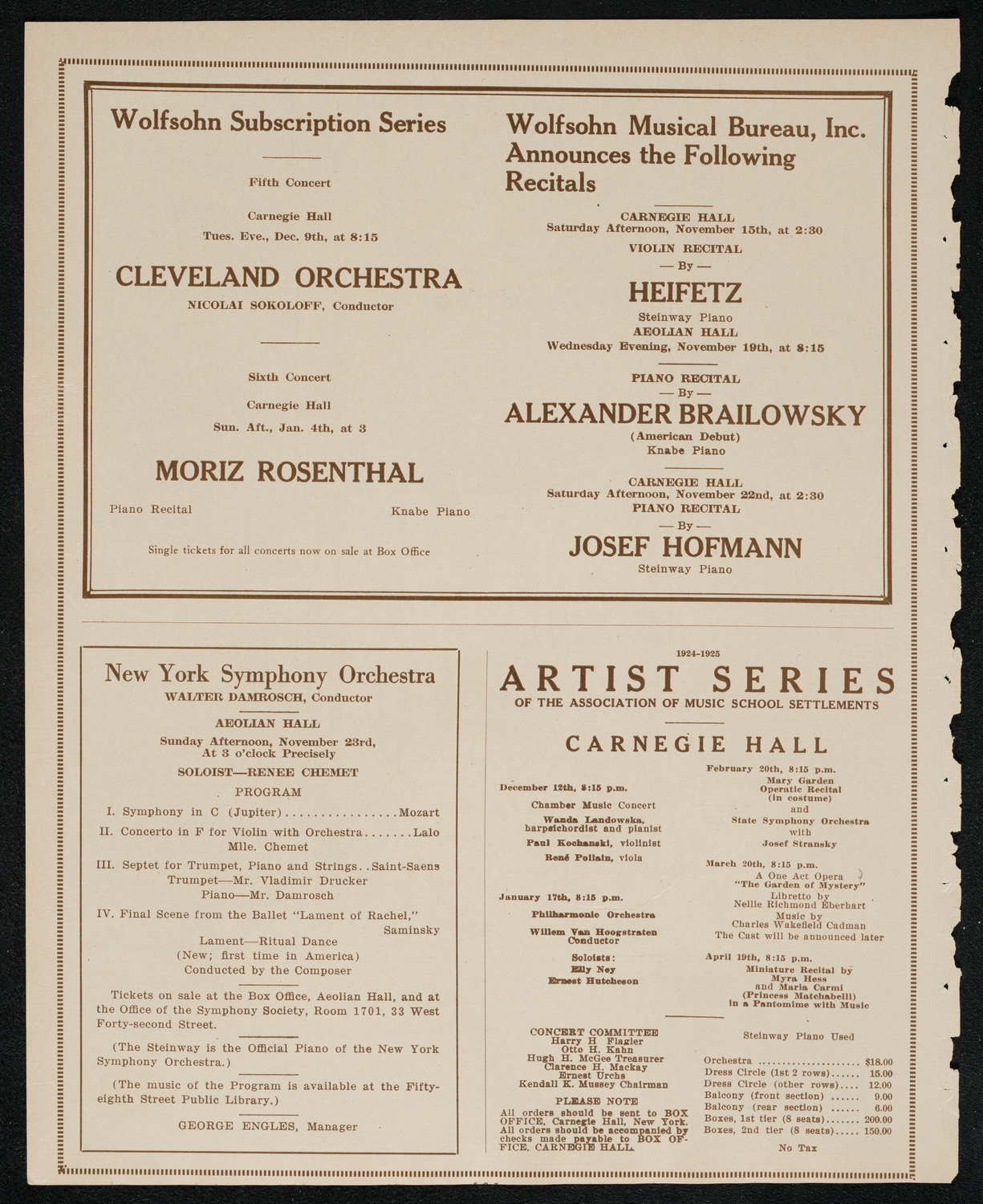 The Marriage of Figaro, November 14, 1924, program page 8