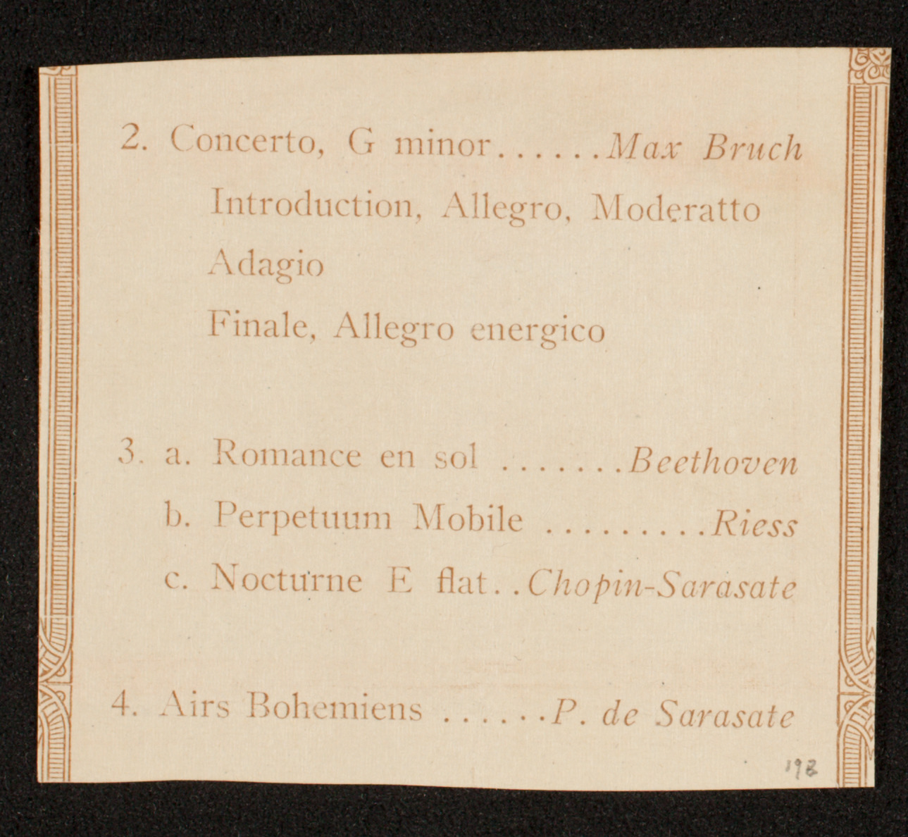 Raoul Vidas, Violin, December 8, 1918, program page 3