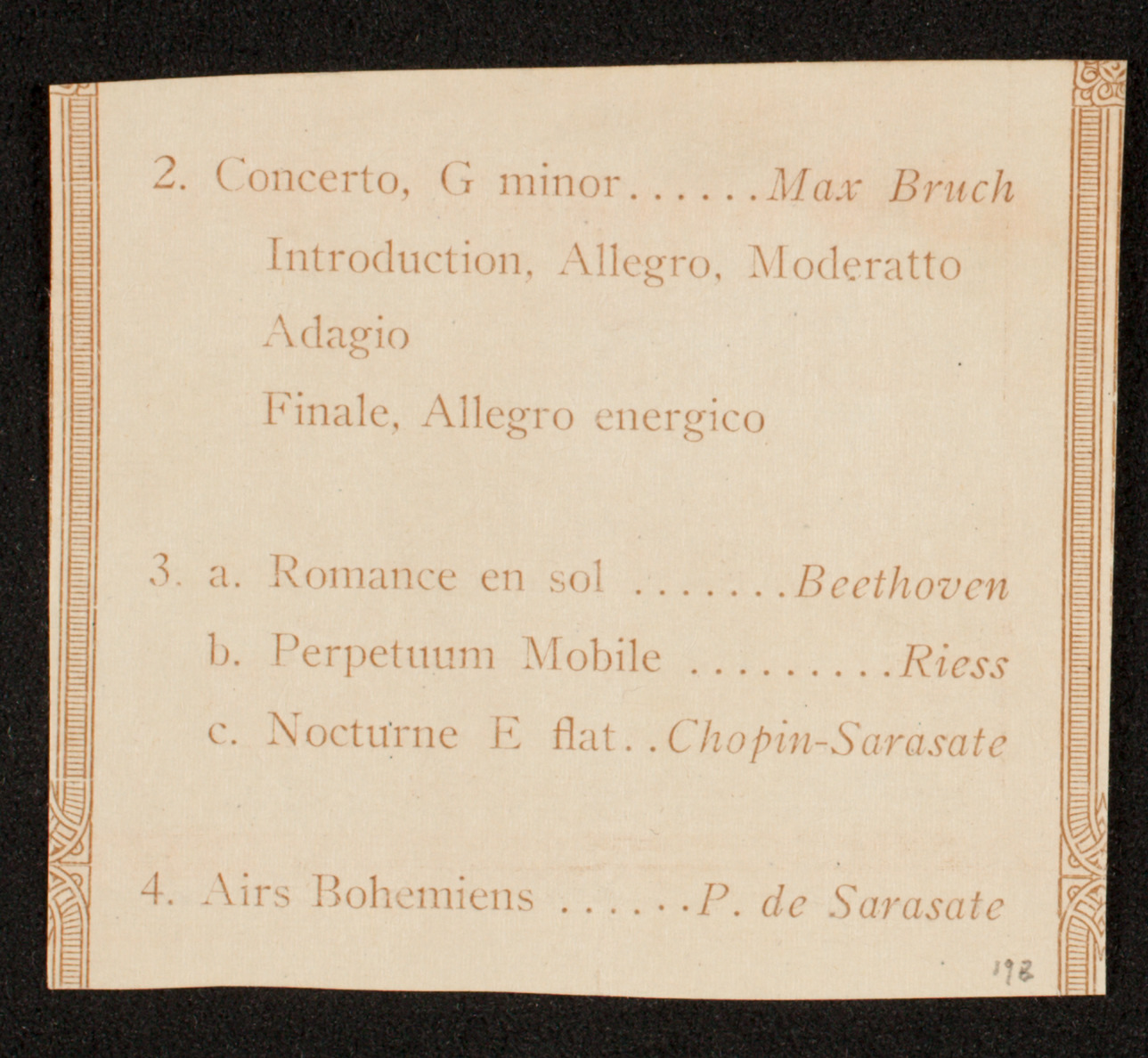 Raoul Vidas, Violin, December 8, 1918, program page 3