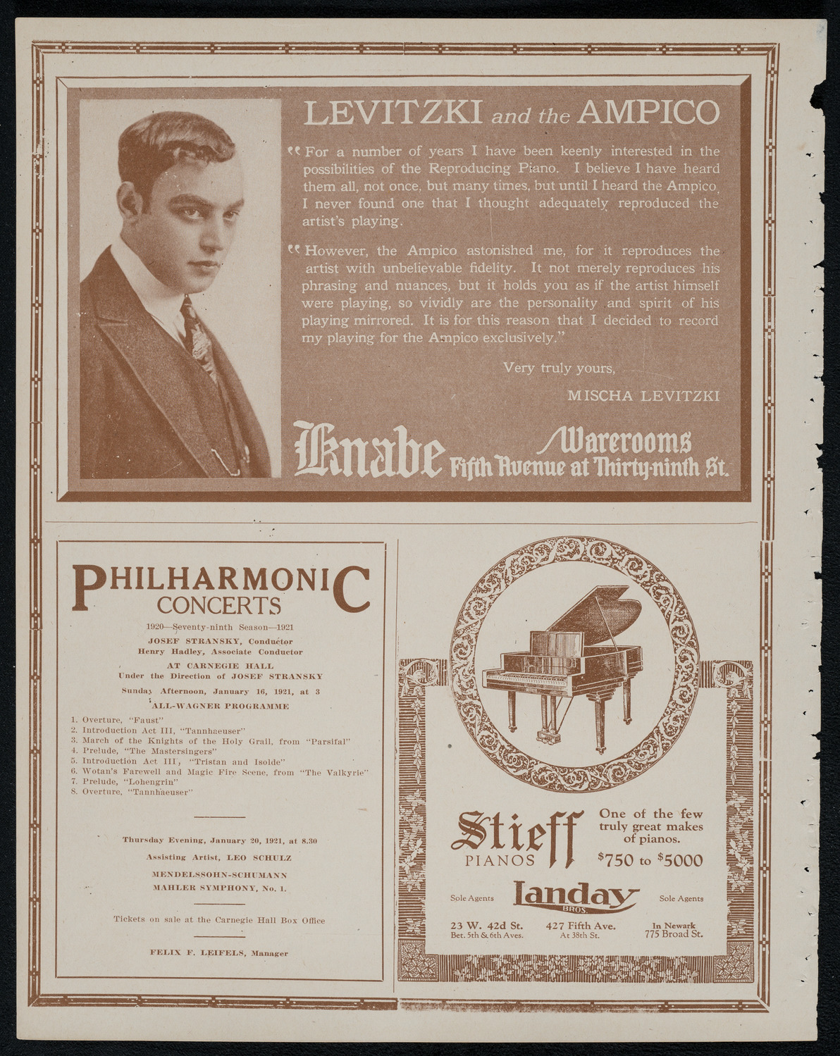 National Symphony Orchestra, January 14, 1921, program page 12