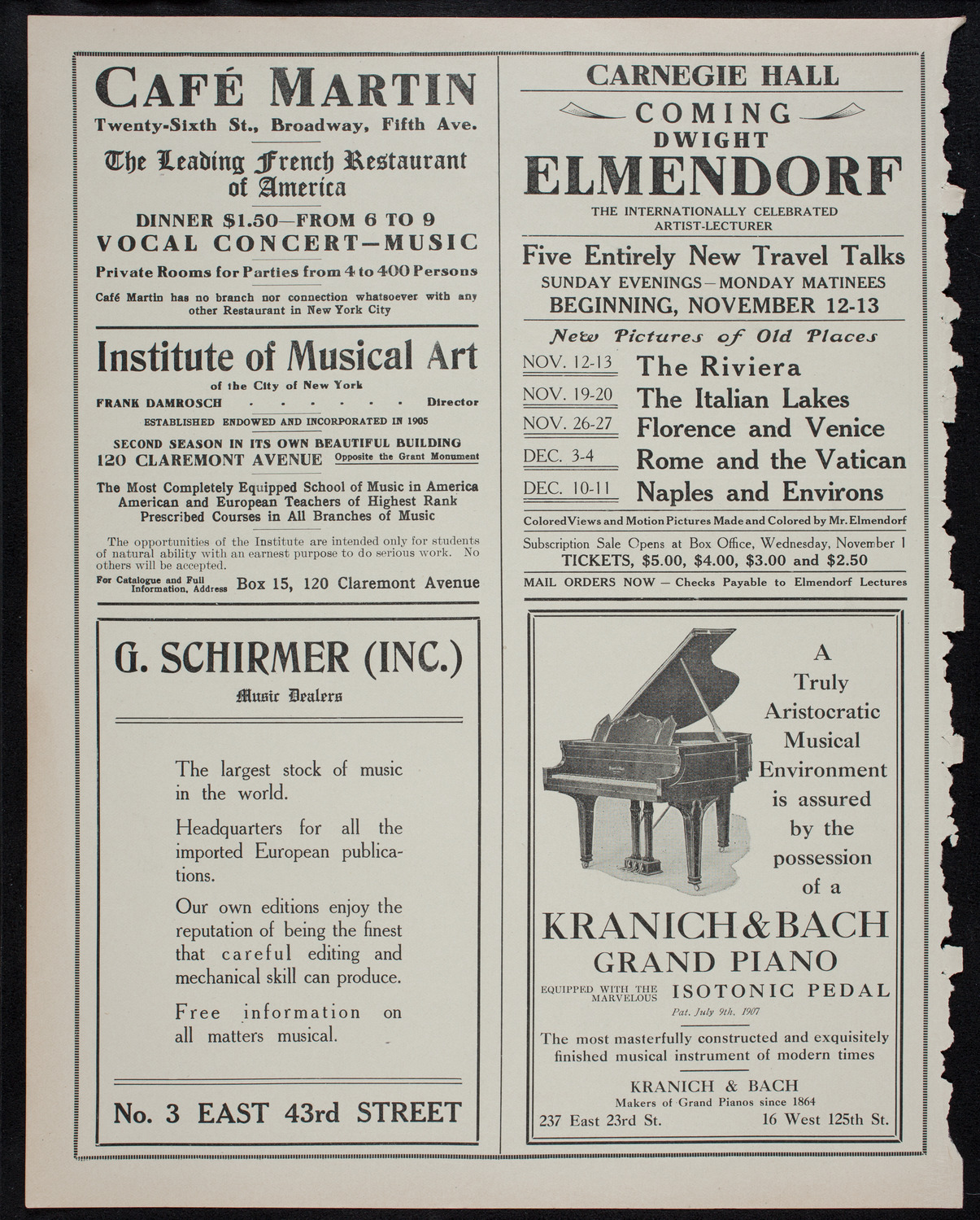 Allied High Schools of Music Faculty Concert, October 29, 1911, program page 6