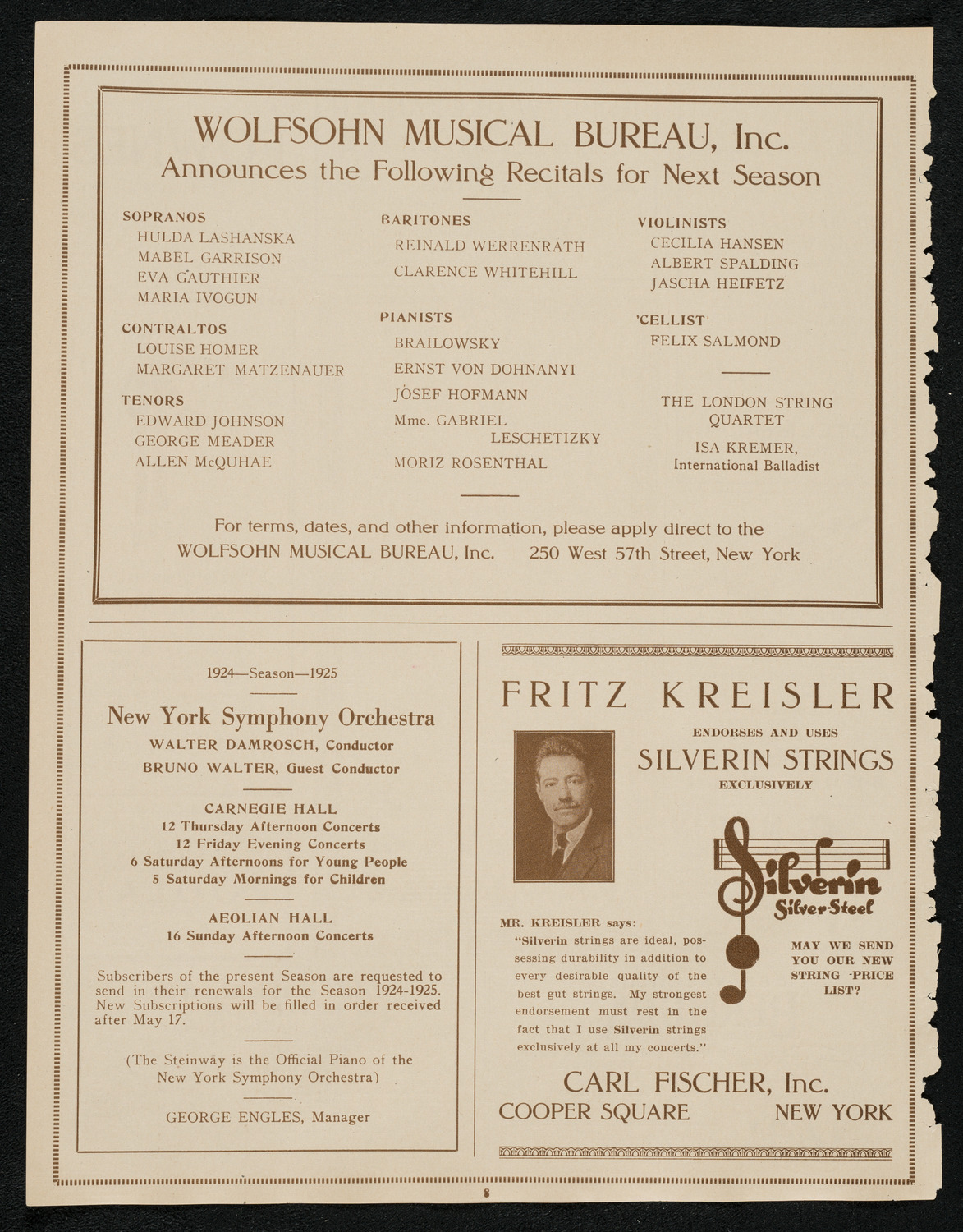 Carmen Garcia-Cornejo, Soprano, June 1, 1924, program page 8