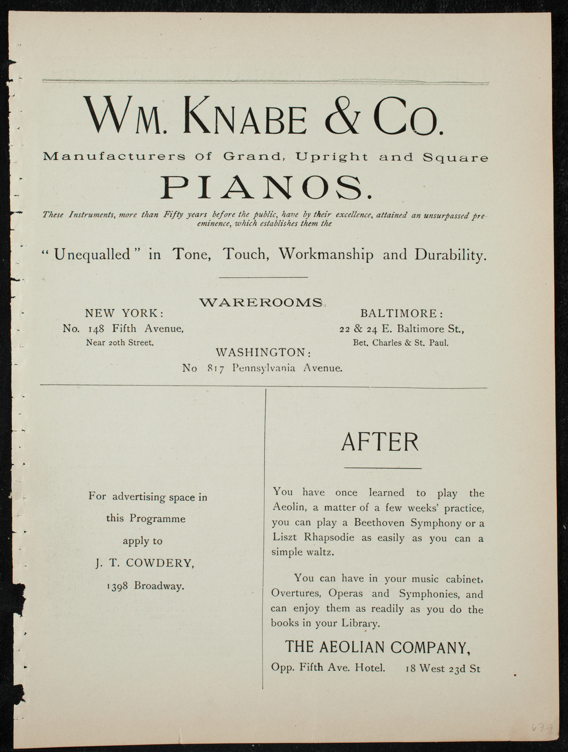 Robert Burns Anniversary Festival, January 25, 1892, program page 3