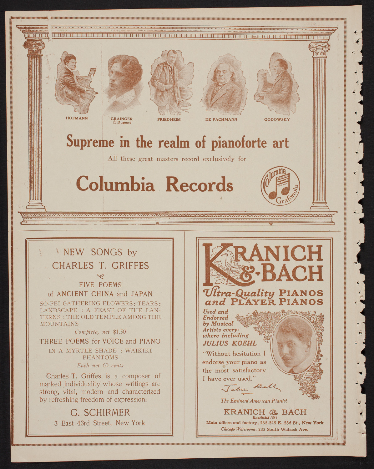 Ossip Gabrilowitsch Orchestral Concert, April 18, 1918, program page 6