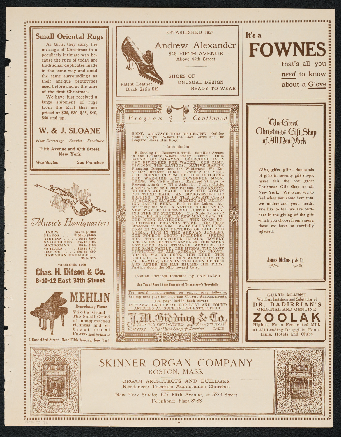 Newman Traveltalks: Khartum, December 10, 1922, program page 7