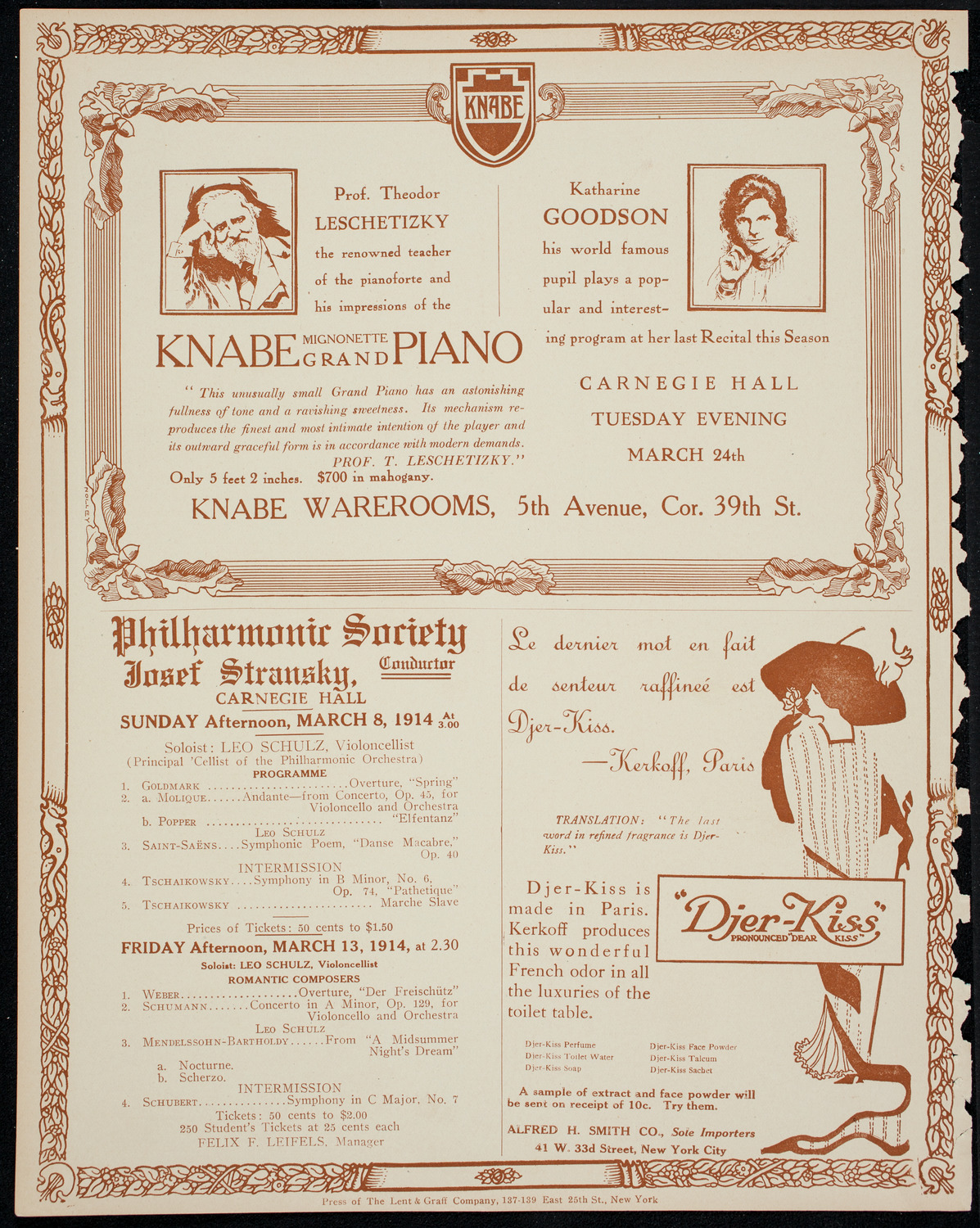 New York Philharmonic, March 6, 1914, program page 12