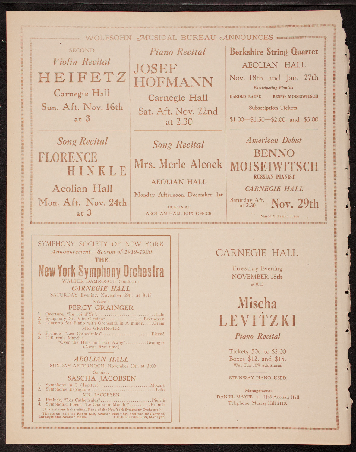 Symphony Concert for Young People, November 15, 1919, program page 8
