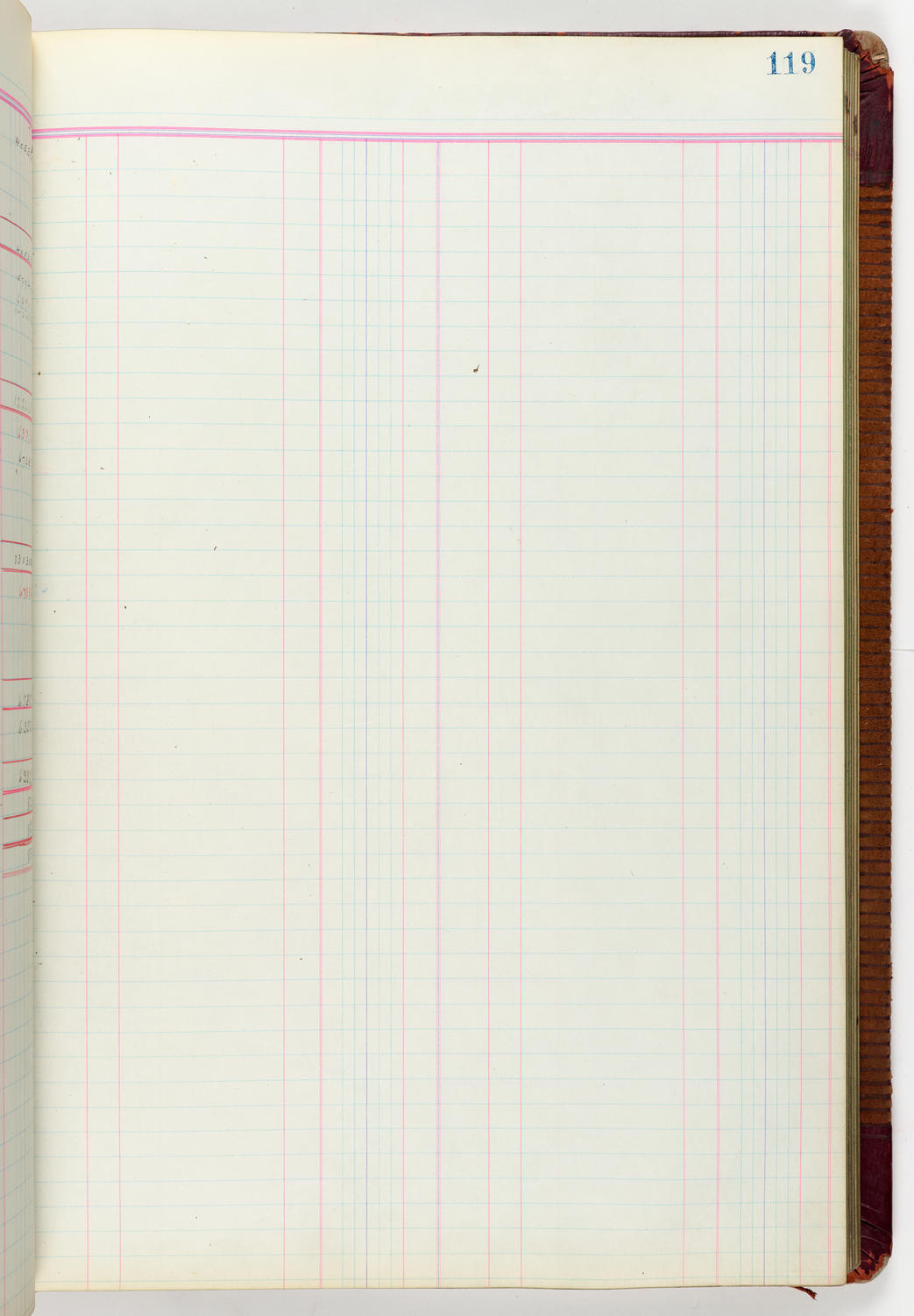 Music Hall Accounting Ledger Journal, volume 6, page 119