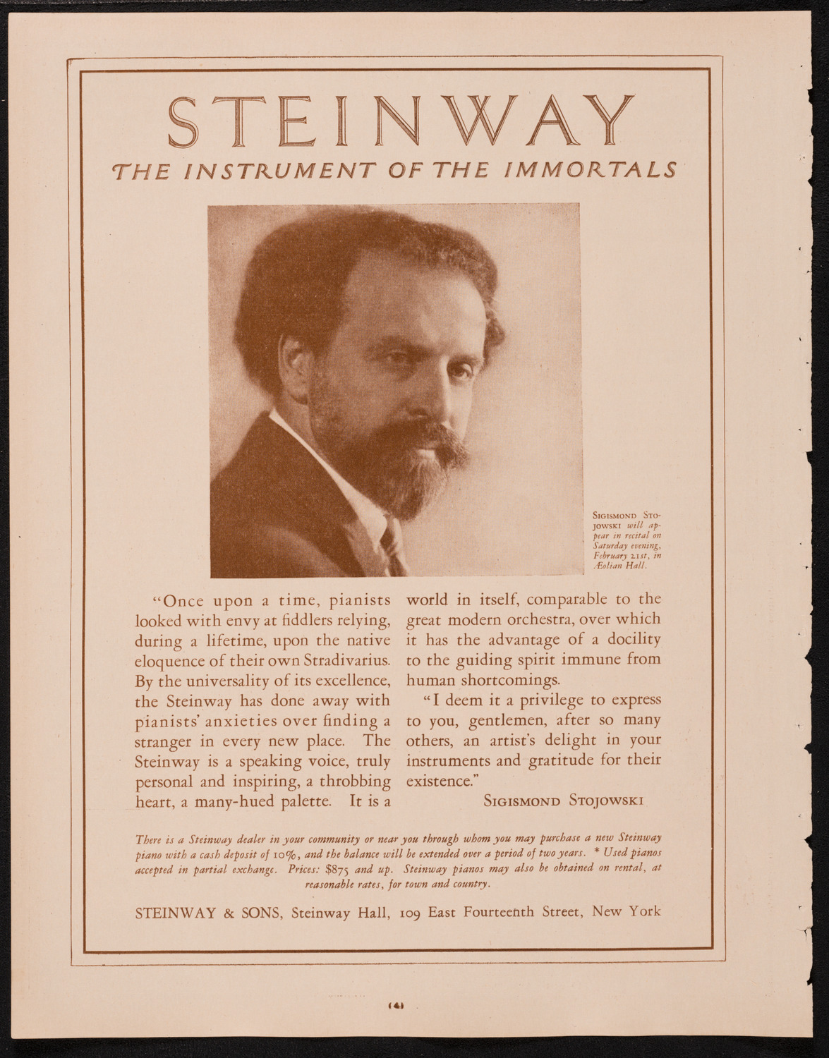 New York Philharmonic, February 20, 1925, program page 4