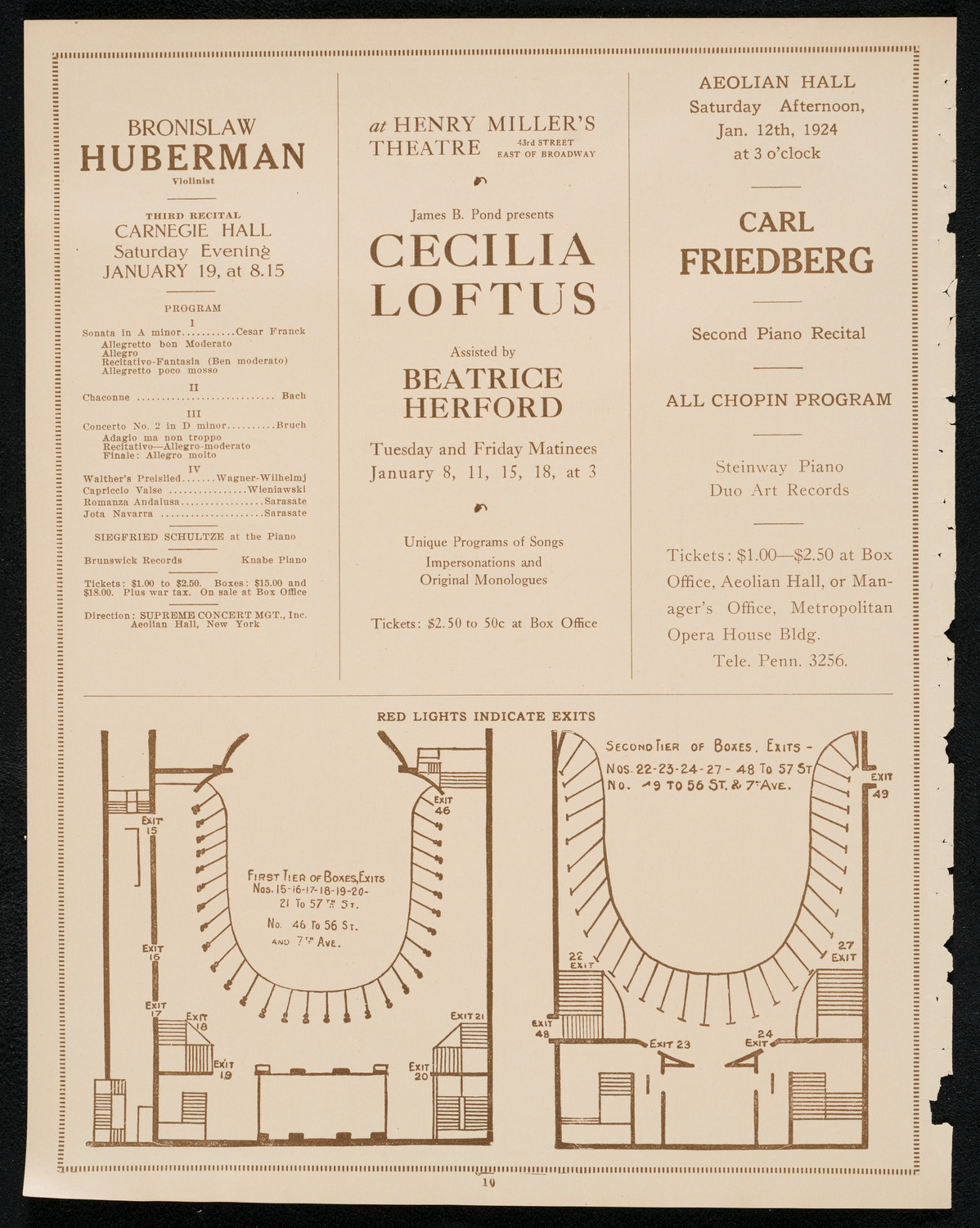 New York Symphony Orchestra: Beethoven Cycle, January 10, 1924, program page 10