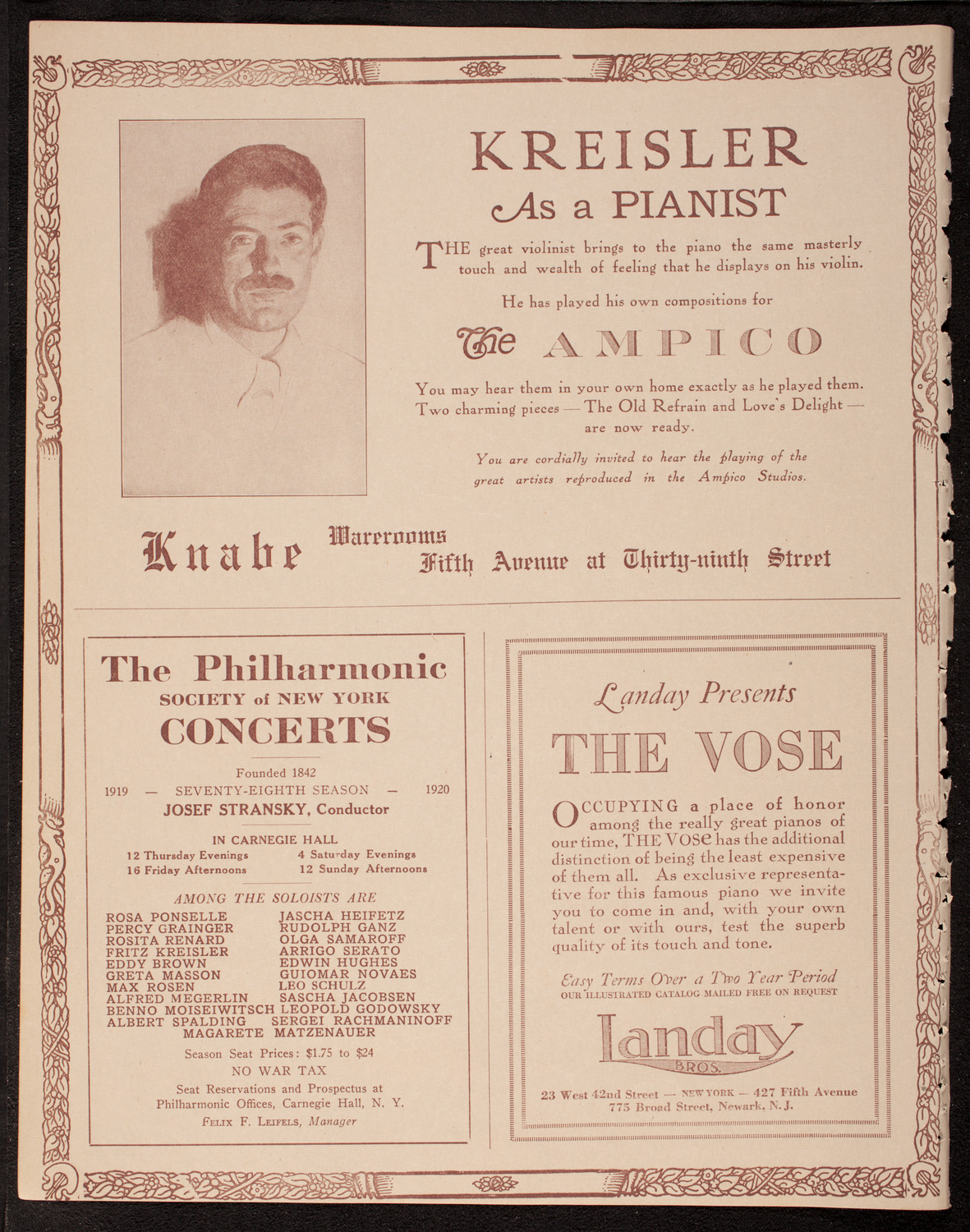 Reinald Werrenrath, Baritone, November 2, 1919, program page 12