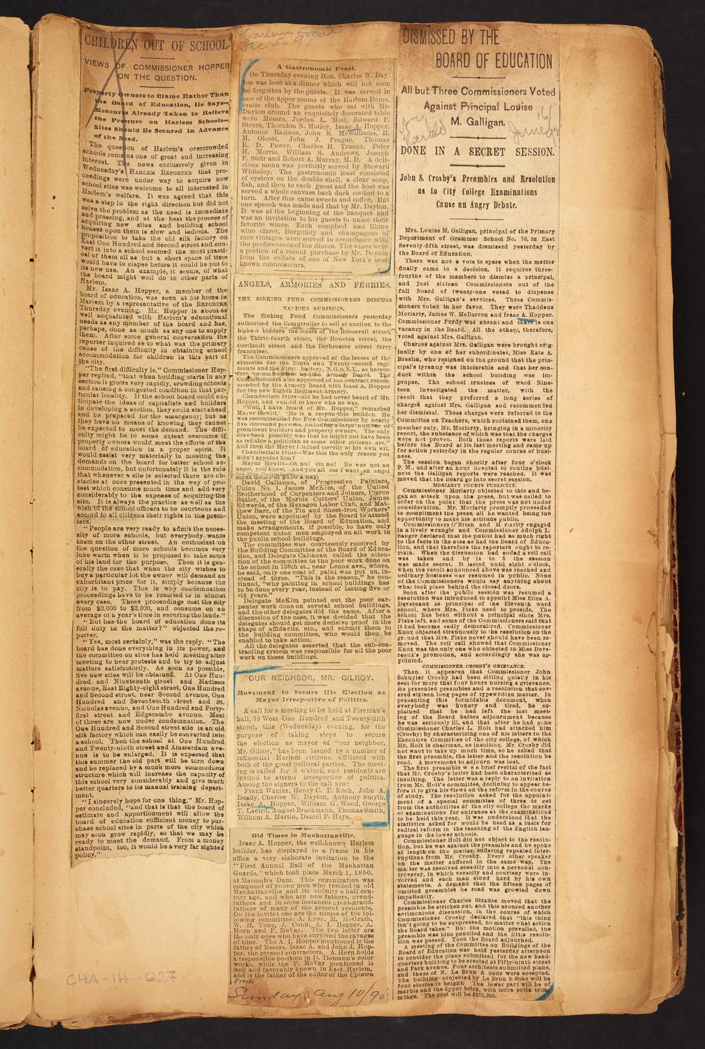 Isaac Hopper Scrapbook, page 27: 1890-1892