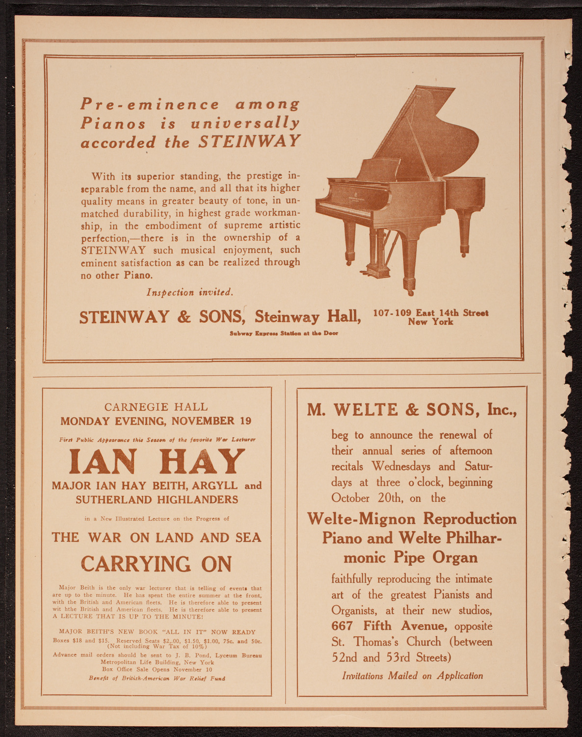 New York Philharmonic, November 16, 1917, program page 4