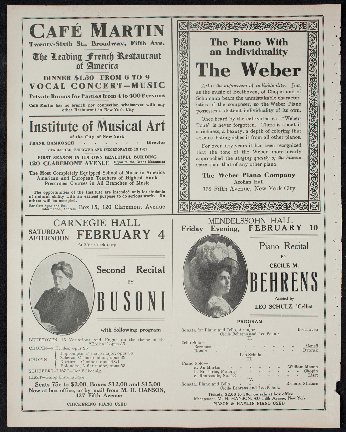 Russian Symphony Society of New York, February 2, 1911, program page 6