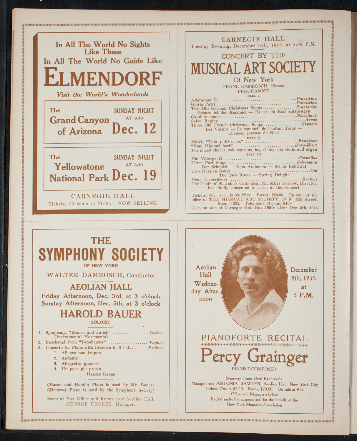 Elmendorf Lecture: Northern Italy, November 29, 1915, program page 8