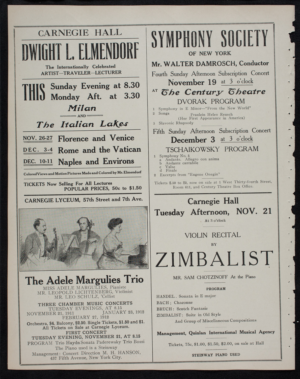 Vladimir de Pachmann, Piano, November 18, 1911, program page 10