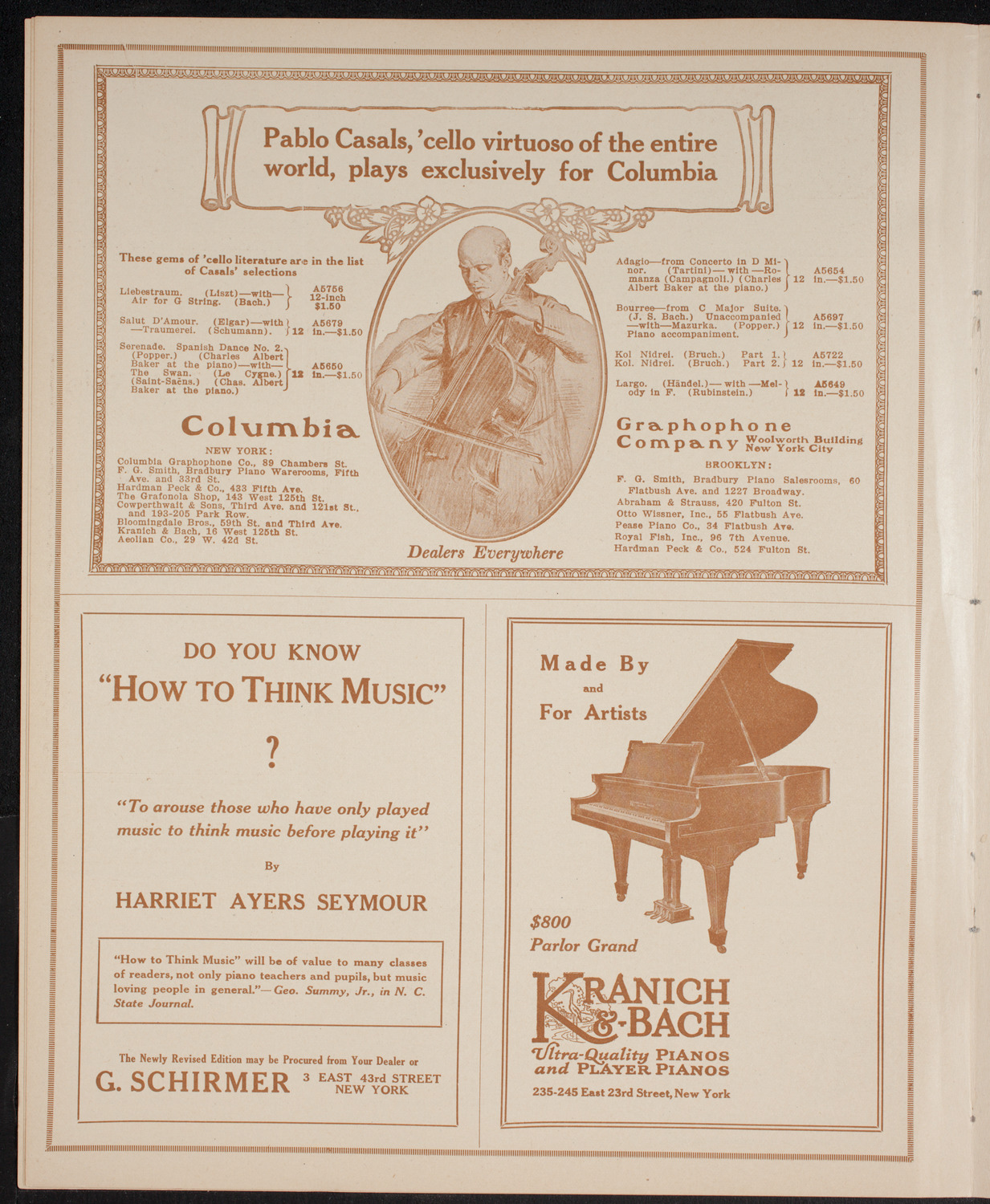 Mischa Elman, Violin, April 8, 1916, program page 6