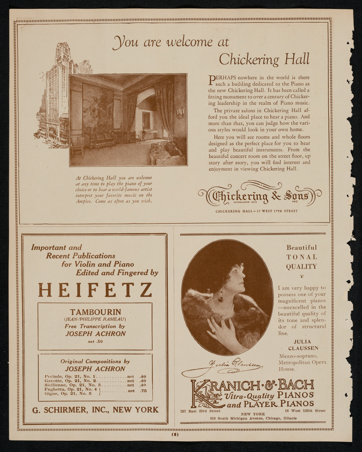 New York Symphony Orchestra, November 19, 1925, program page 6