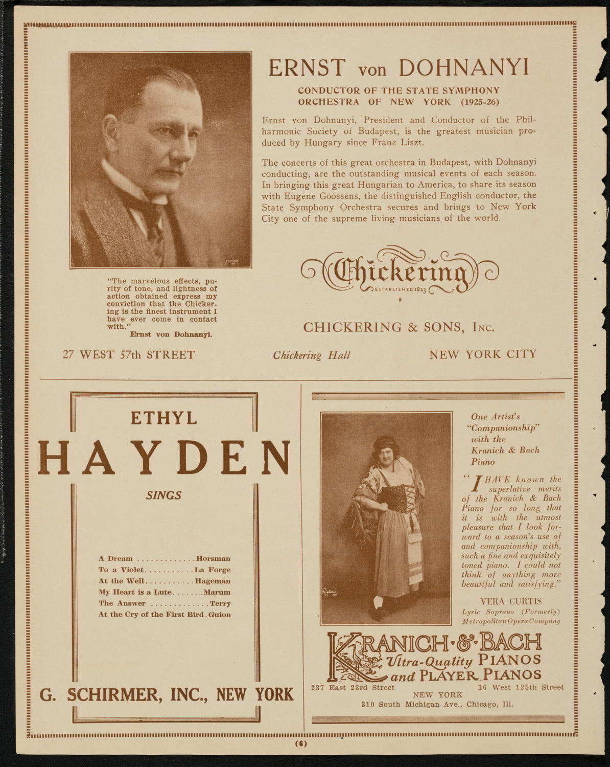 Ethyl Hayden, Soprano, April 20, 1925, program page 6
