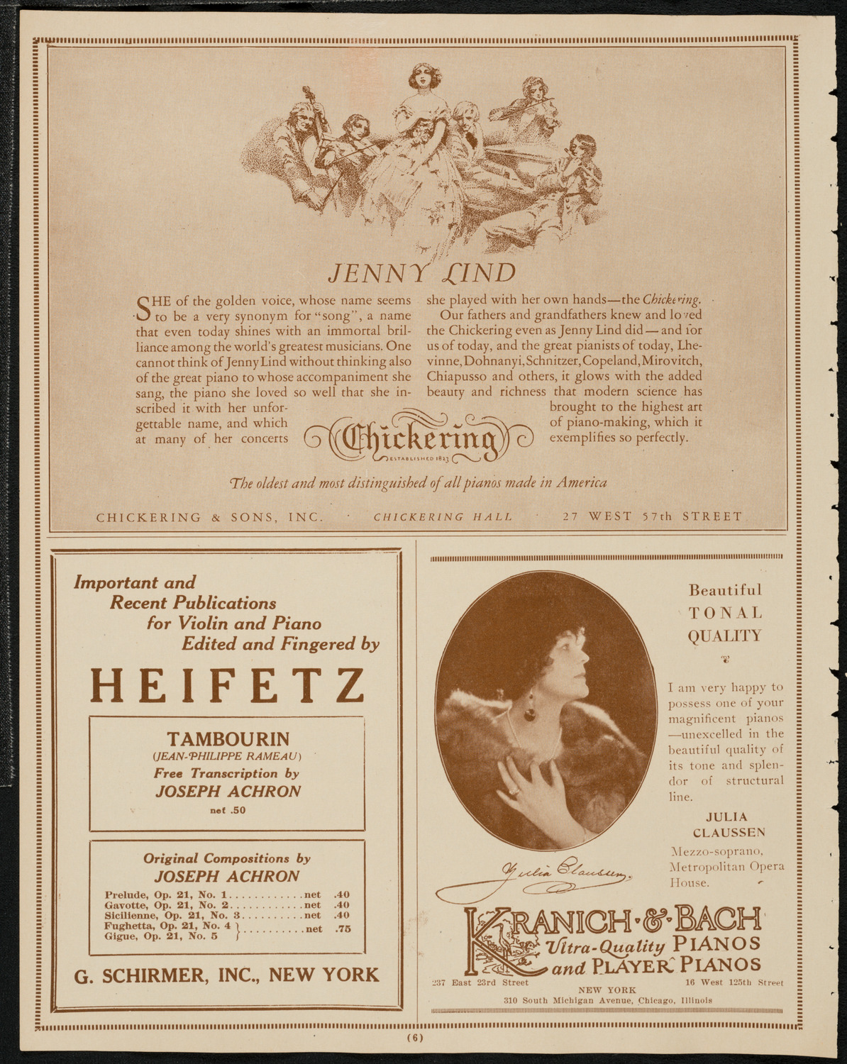 Francis MacMillen, Violin, March 3, 1925, program page 6