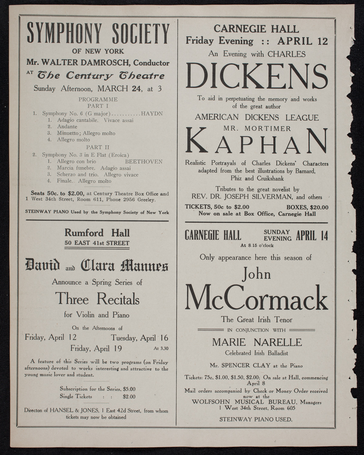 Boston Symphony Orchestra, March 23, 1912, program page 10