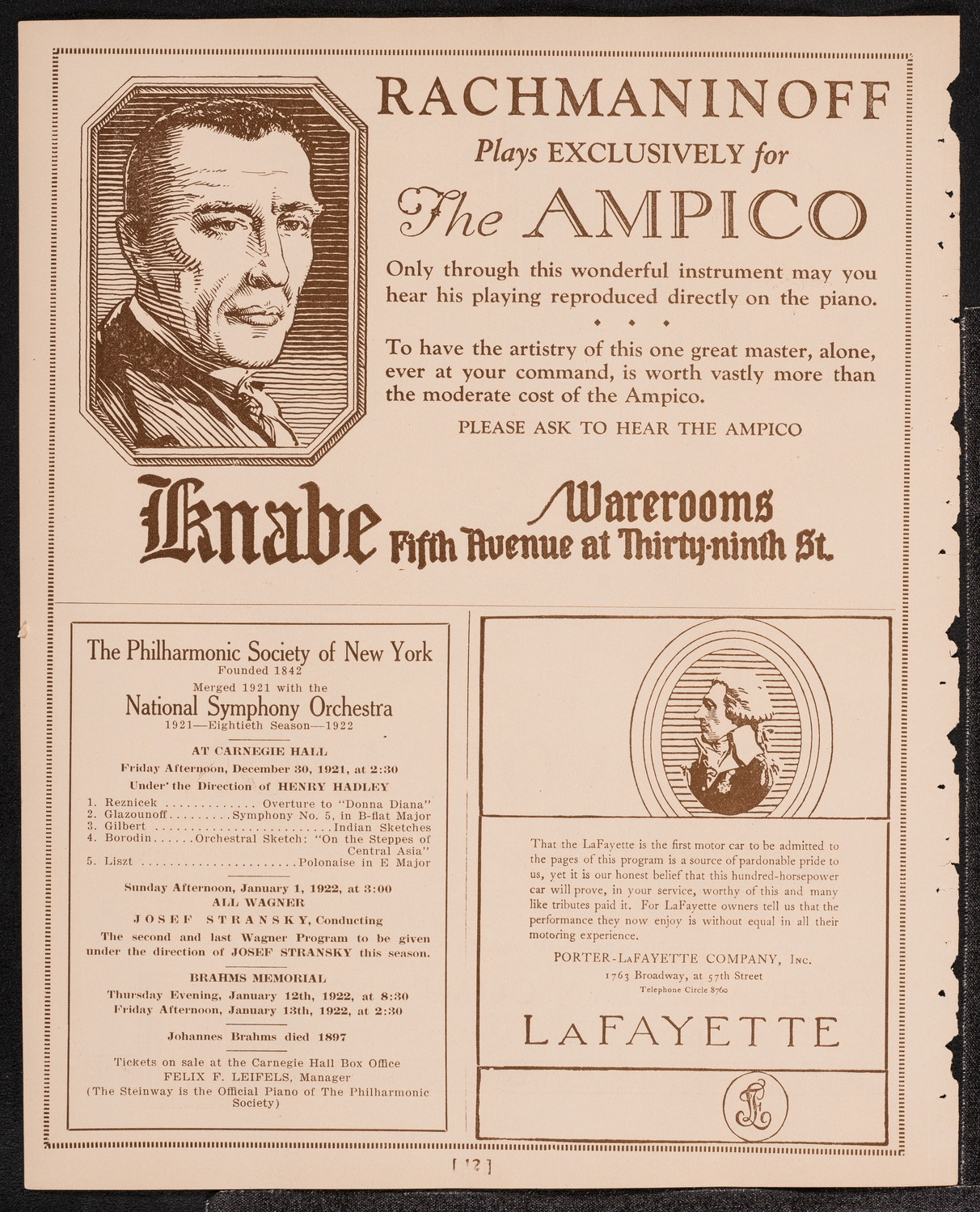 Joseph Shlisky, Josef Winogradoff, Maximilian Rose, and the Synagogual Choral Alliance, December 24, 1921, program page 12