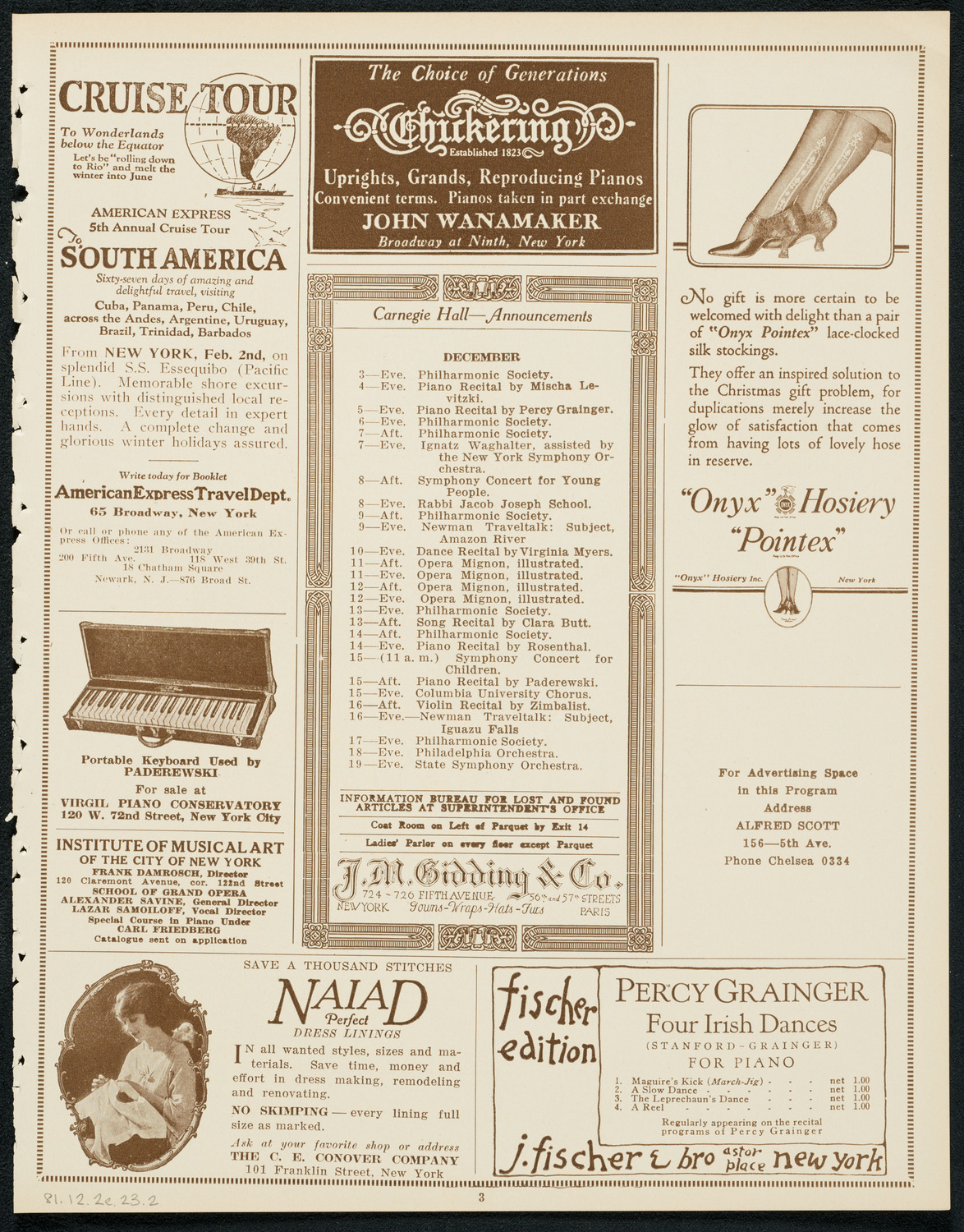 Newman Traveltalks: Brazil, December 2, 1923, program page 3