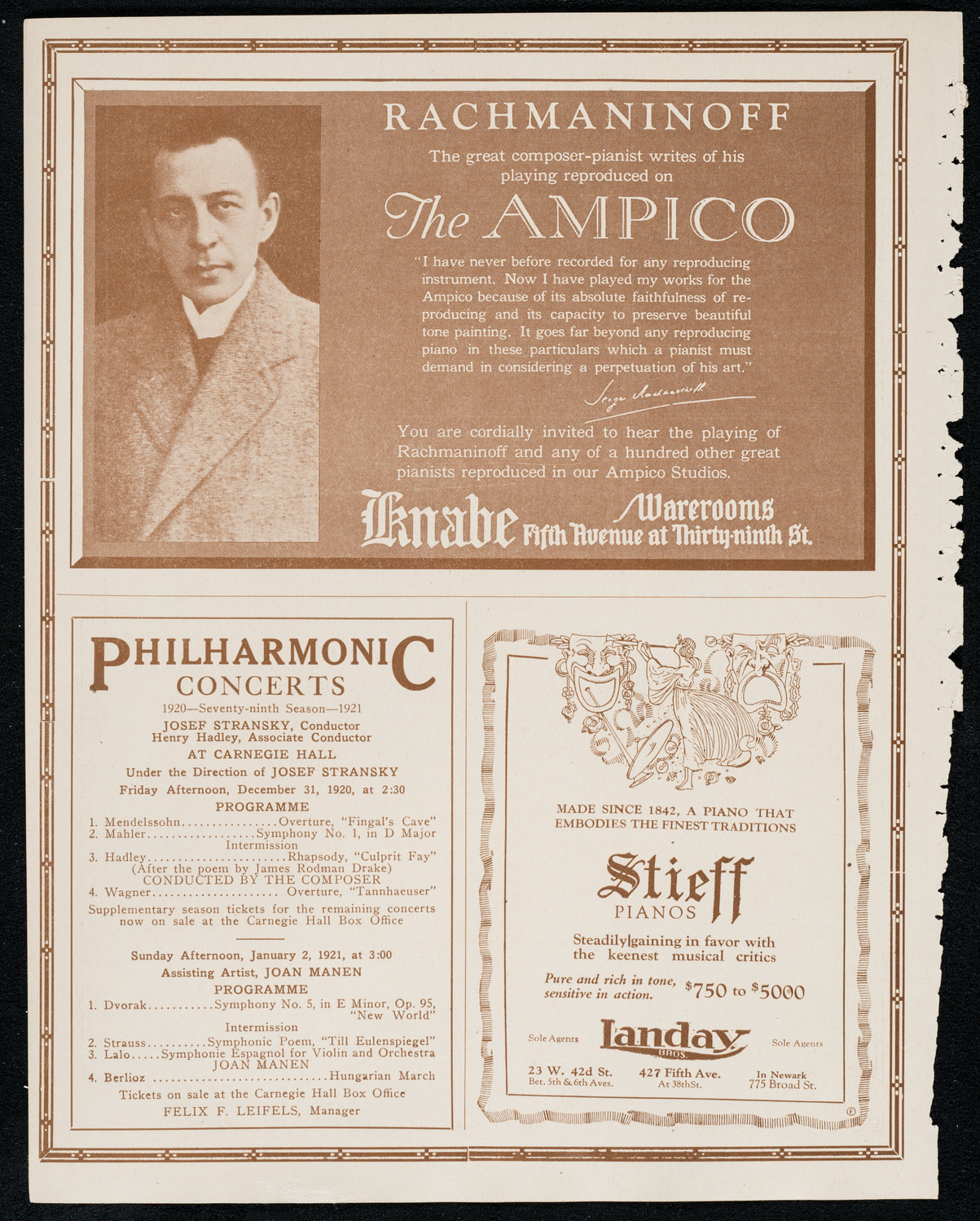 New York Symphony Orchestra, December 30, 1920, program page 12