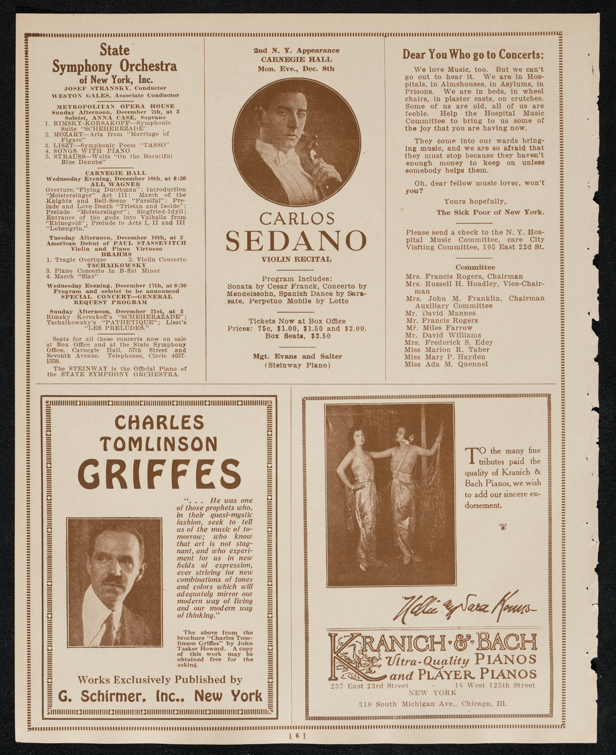 Philadelphia Orchestra, December 2, 1924, program page 6