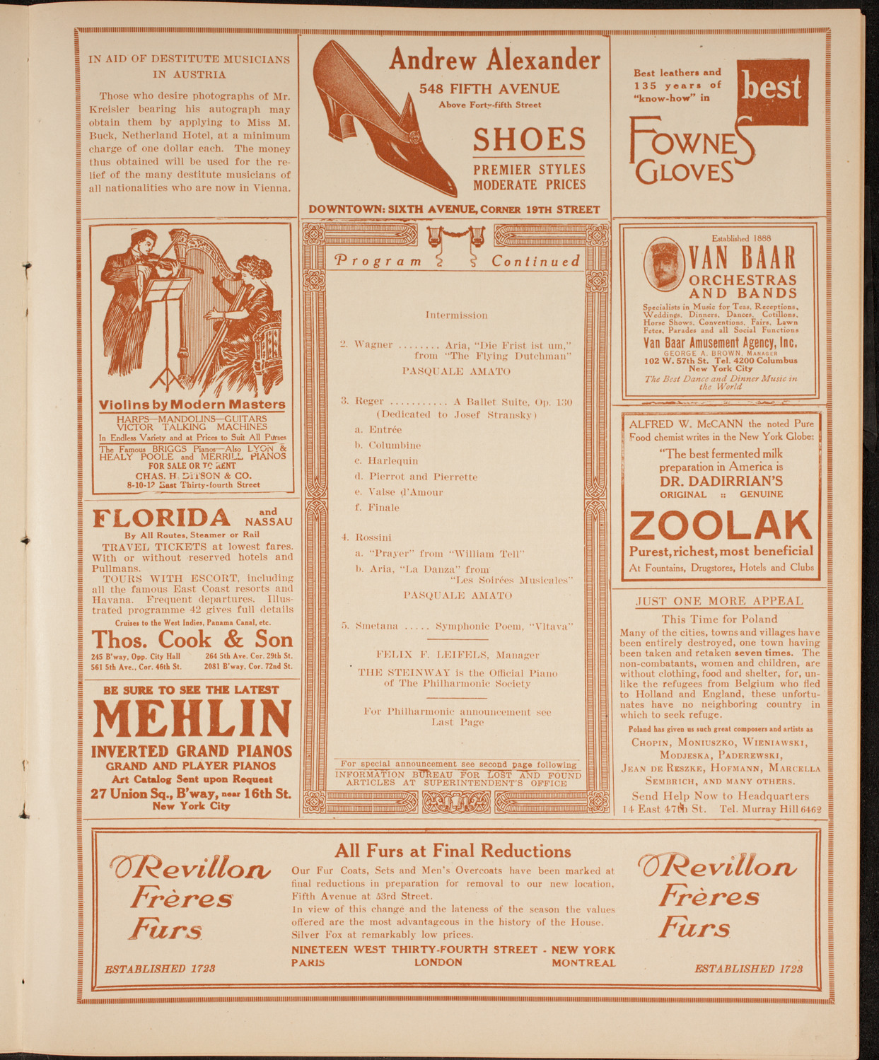 New York Philharmonic, February 25, 1915, program page 7