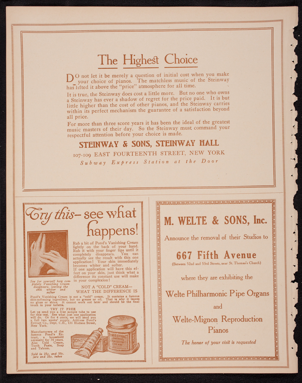 New York Philharmonic, November 10, 1916, program page 4