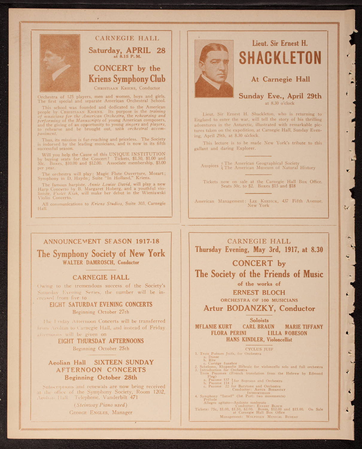 Meeting: The Humanitarian Cult, April 24, 1917, program page 8