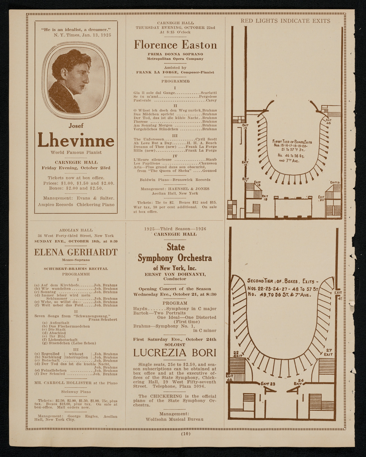 New York Philharmonic, October 16, 1925, program page 10