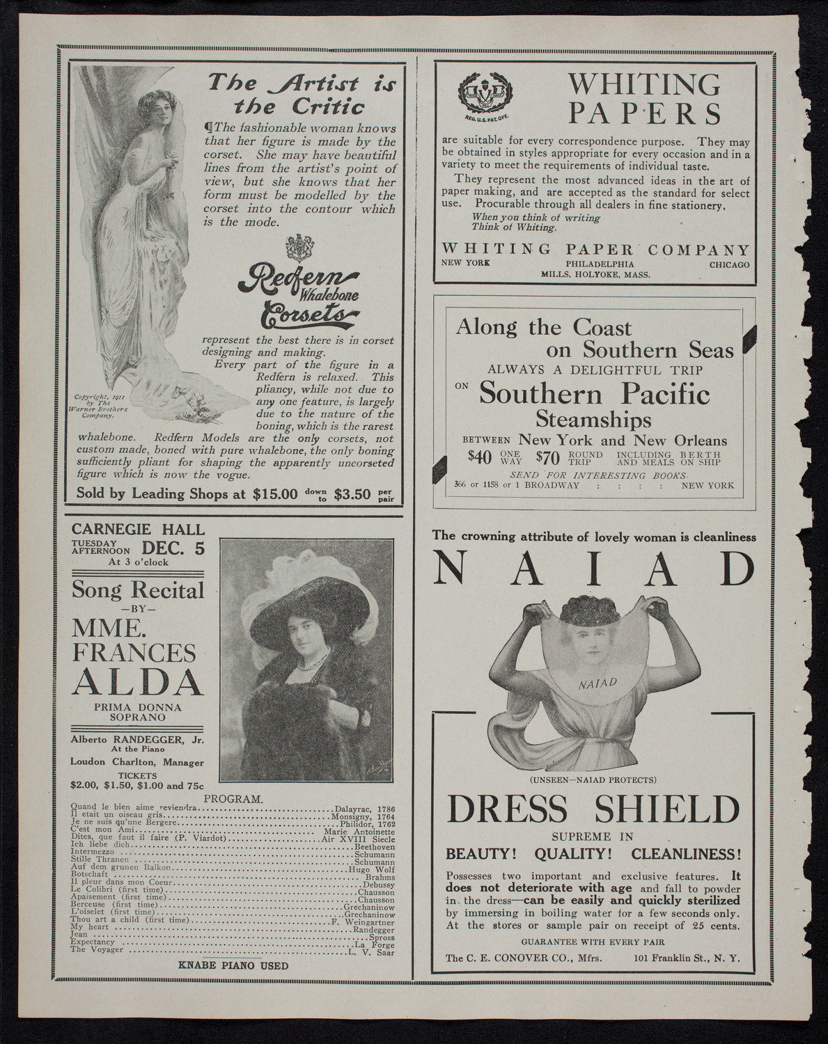 New York Philharmonic, November 23, 1911, program page 2