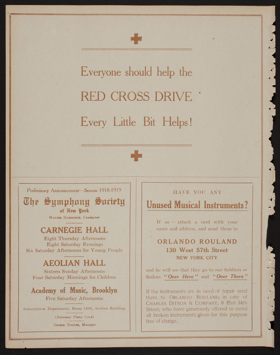 Benefit: American Red Cross, May 23, 1918, program page 8