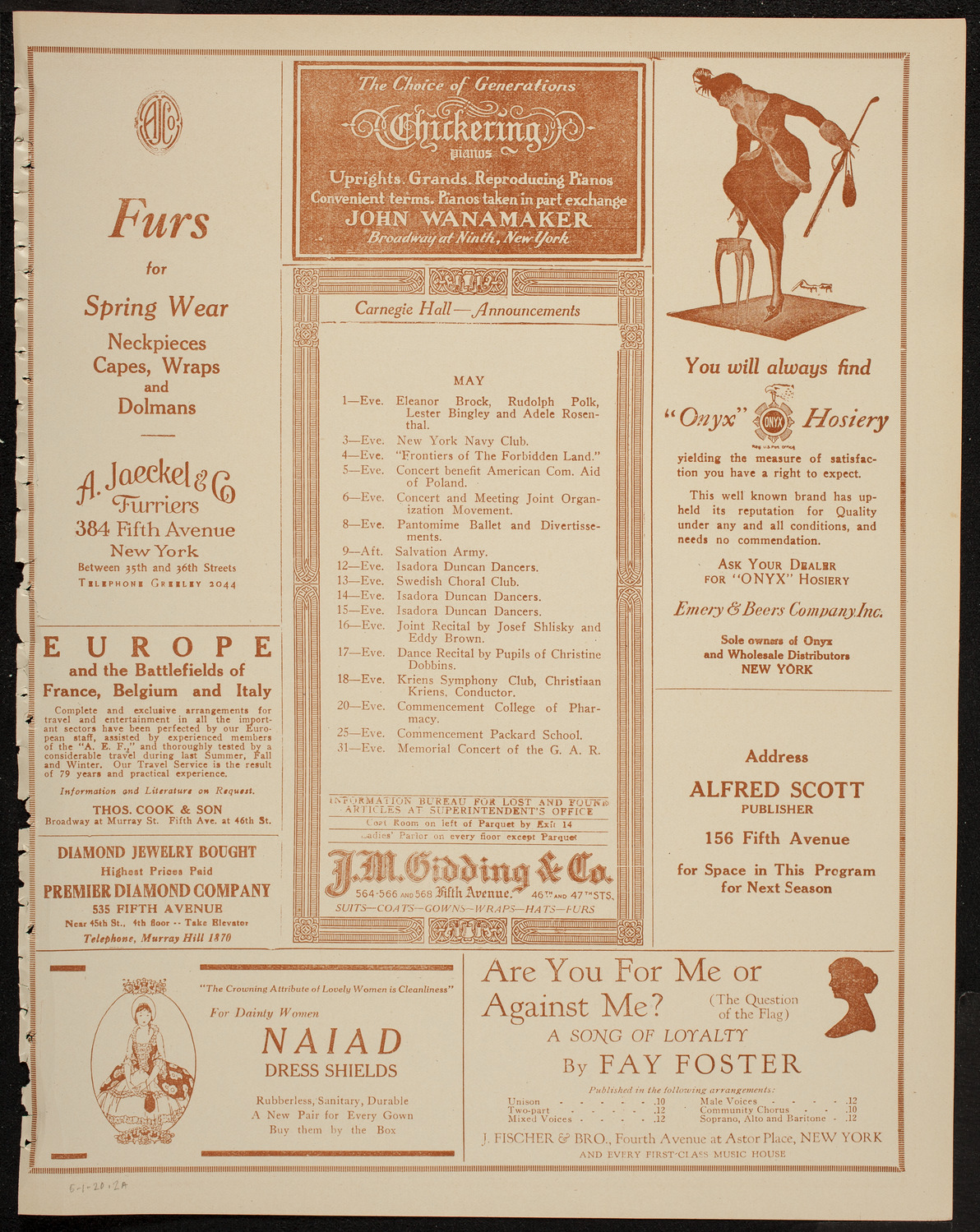 Arnold Volpe and his Symphony Orchestra, May 1, 1920, program page 3